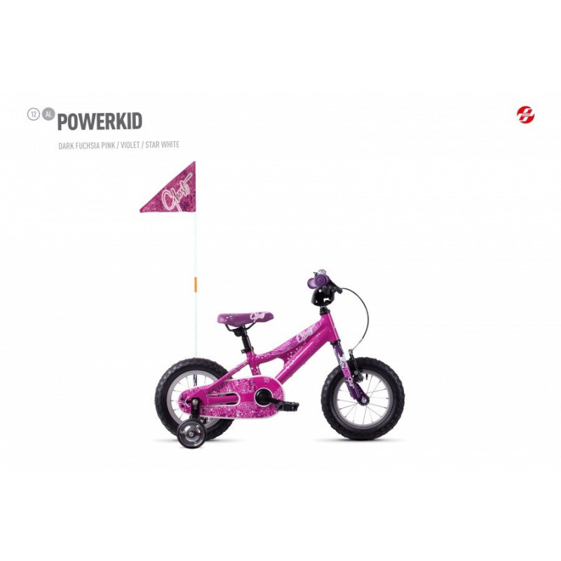 GHOST Powerkid 12 2021 růžová dětské kolo