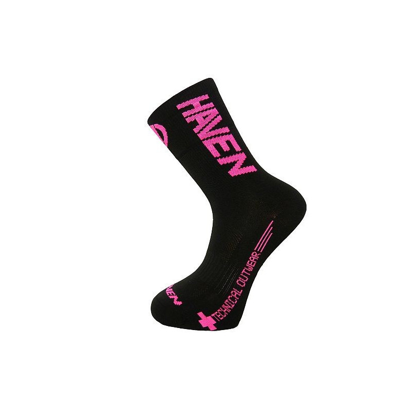 Ponožky HAVEN Lite Long black/pink - 2 páry