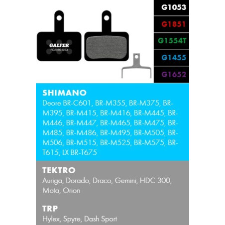 Destičky GALFER G1053 Standard FD293 - Shimano/Tektro